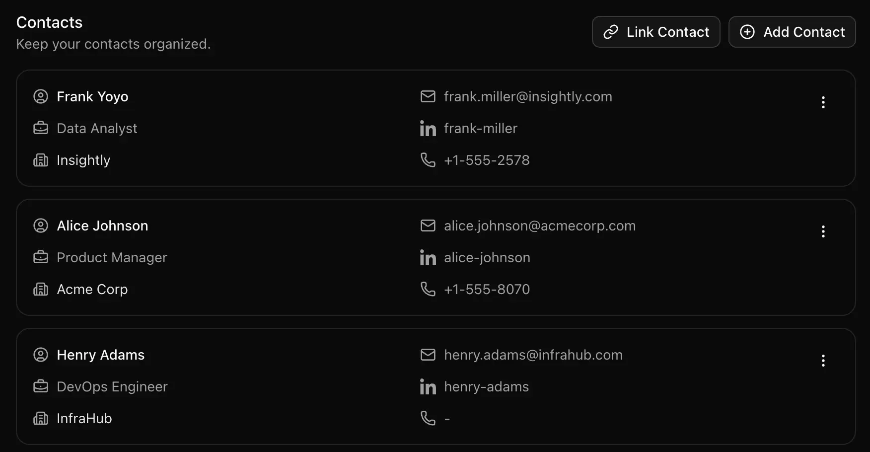 Manage Contacts & Follow-Ups
